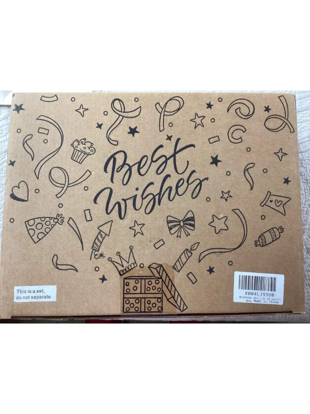 Best Wishes Cherry-Themed Party Set For 24 Guests*Plates*Cups* Cutlery & Napkins